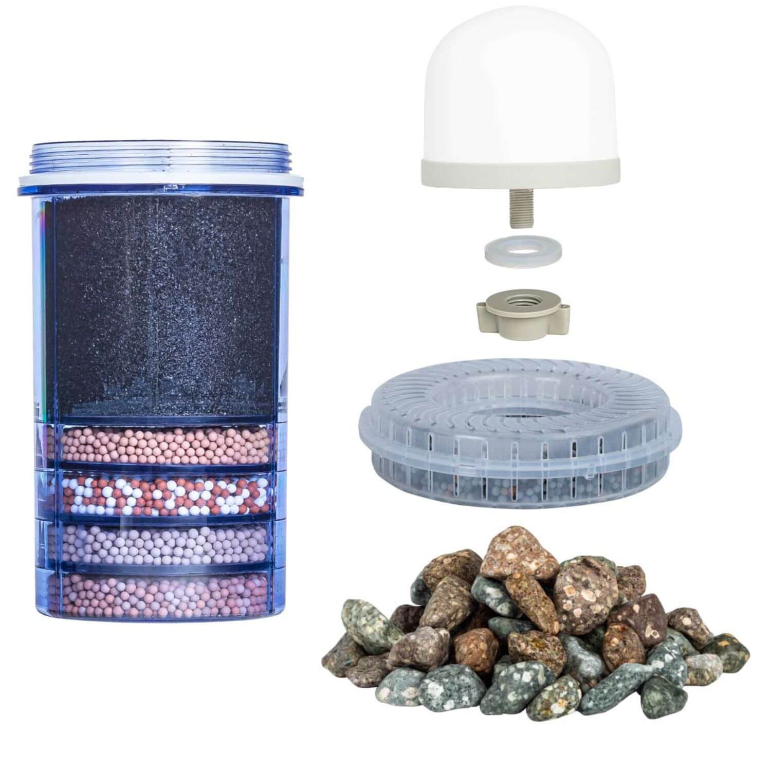 Complete set filters en mineraalstenen Aqualine 12 - alkalisch