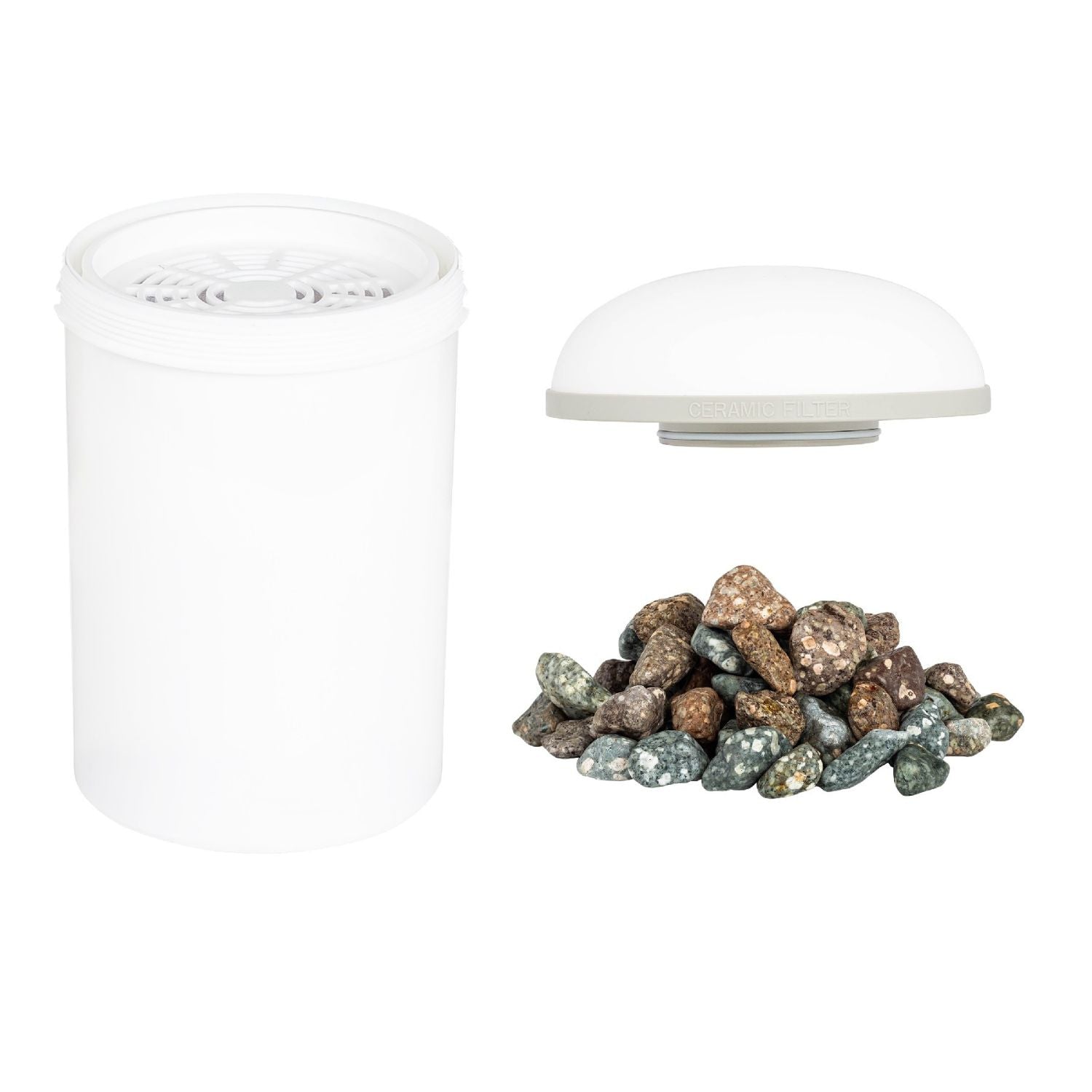 Een complete se filters. Deze bevat het meerstappnfilter, het keramische filter en de mineraalstenen passend in de Aqualine Neos waterfilters.
